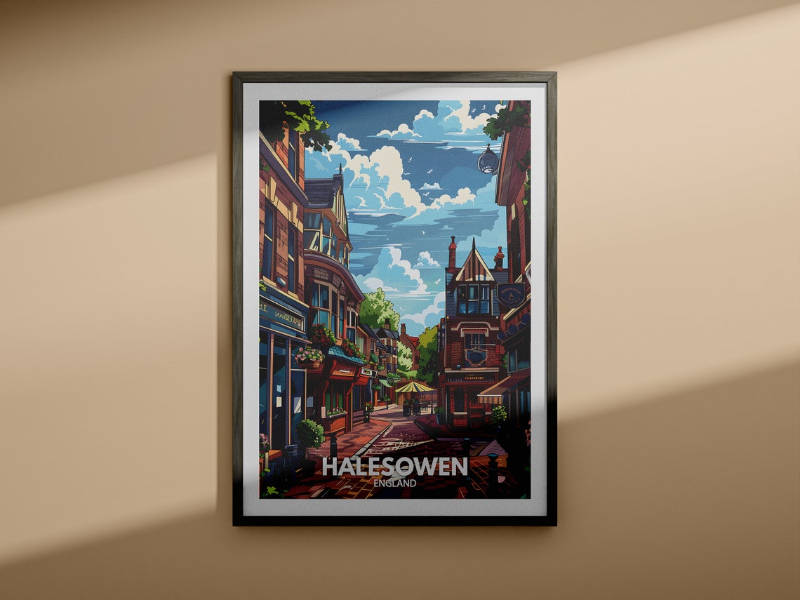 Halesowen Print Halesowen Poster Uk Wall Art England Wall Art Decor British Travel Poster United Kingdom Print England City Art - Image 4
