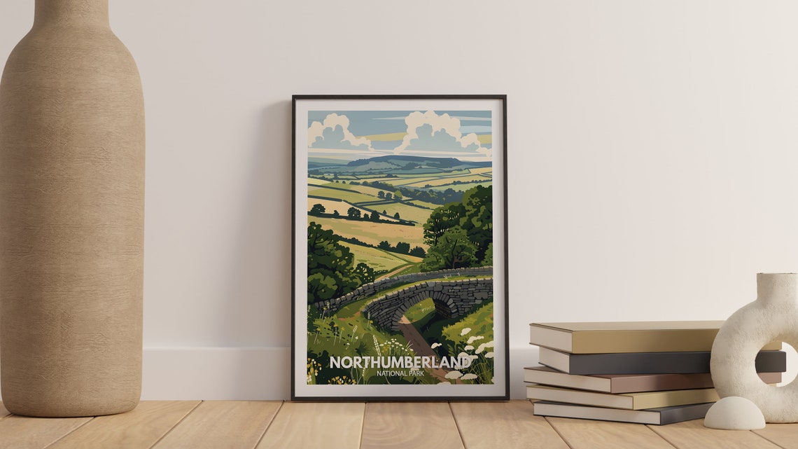 Northumberland National Park Travel Poster Northumberland Print England National Park Wall Art Uk Nature Print British National Parks - Image 3