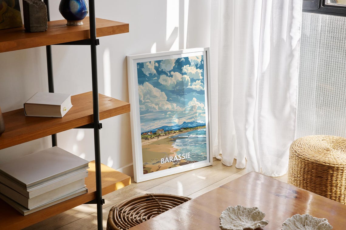 Barassie Beach Print Barassie Beach Poster Barassie Travel Poster Barassie Wall Art Print United Kingdom Beach Art Uk Natural Prints - Image 2