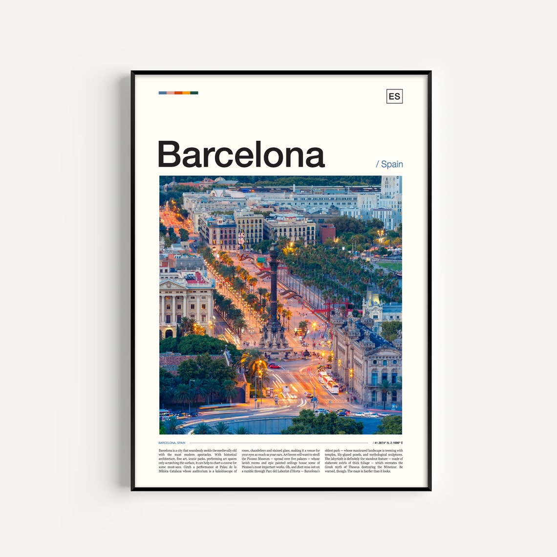 Barcelona Poster Barcelona Travel Barcelona Spain Barcelona Photo Barcelona Art Barcelona Gift Spain Poster Barcelona Print