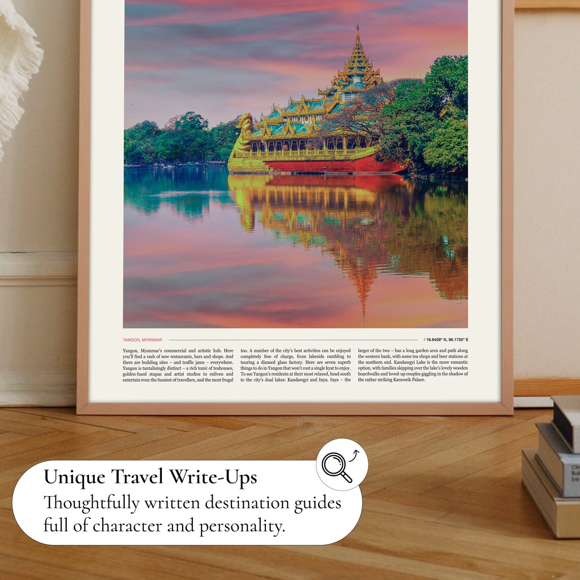 Yangon Karaweik Palace Sunset Lake Myanmar Golden Temple Photo Poster - Image 2