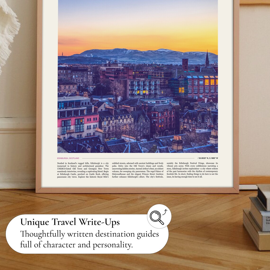 Edinburgh Scotland City Panorama Dusk Skyline Evening Photo Poster - Image 2