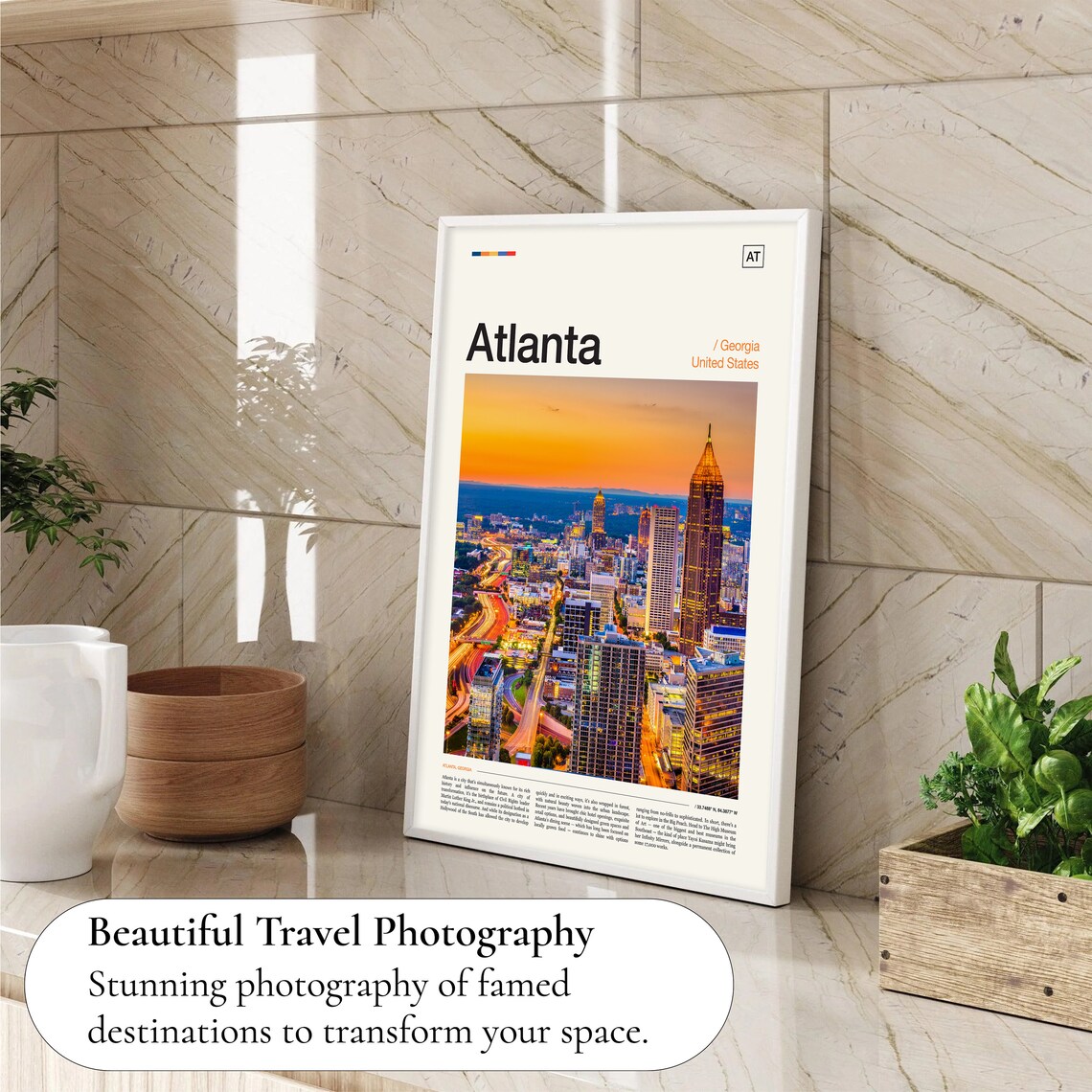 Atlanta Skyline Travel Poster, Georgia Wall Art - Image 4