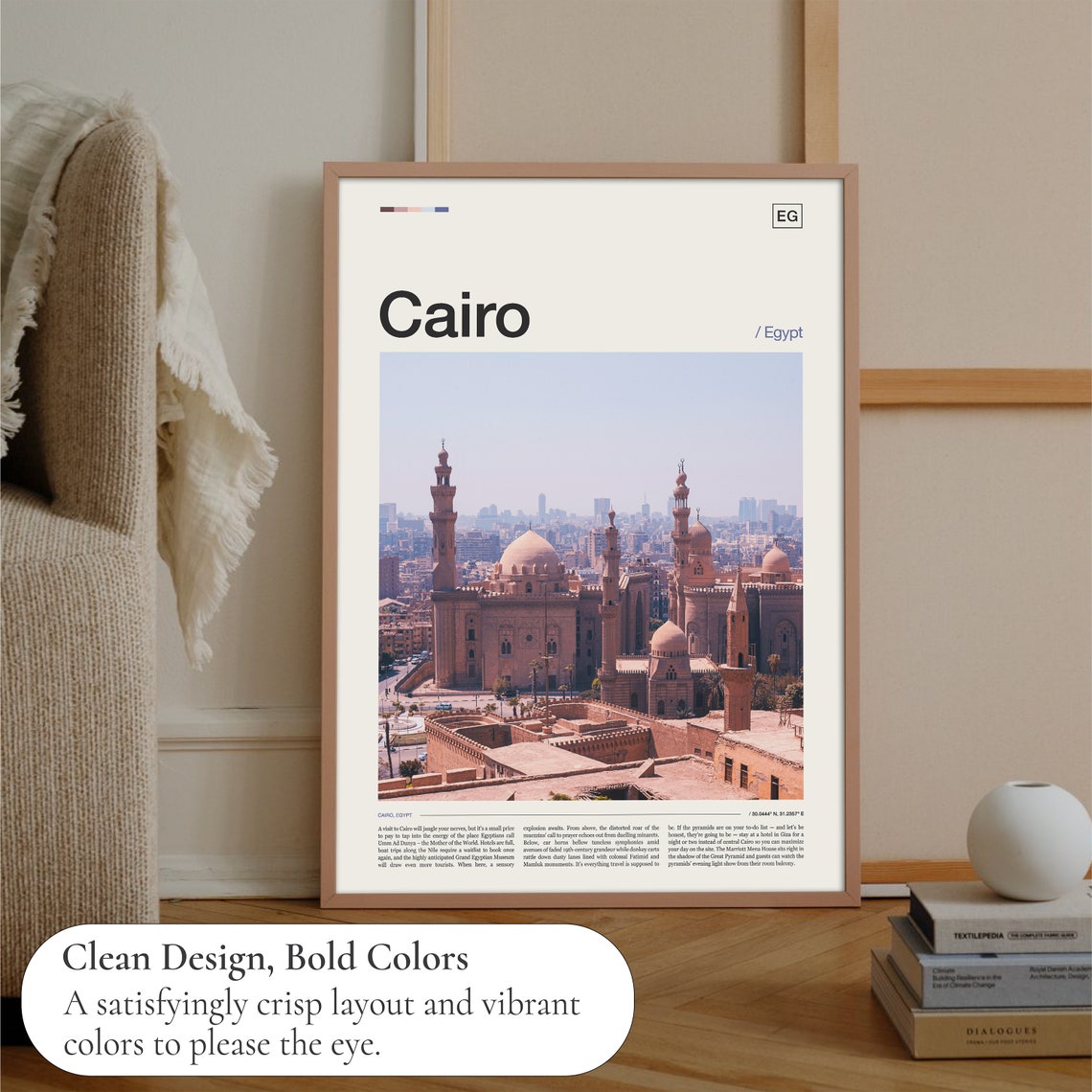 Cairo Egypt Historic Mosque Skyline City Editorial Travel Poster - Image 3