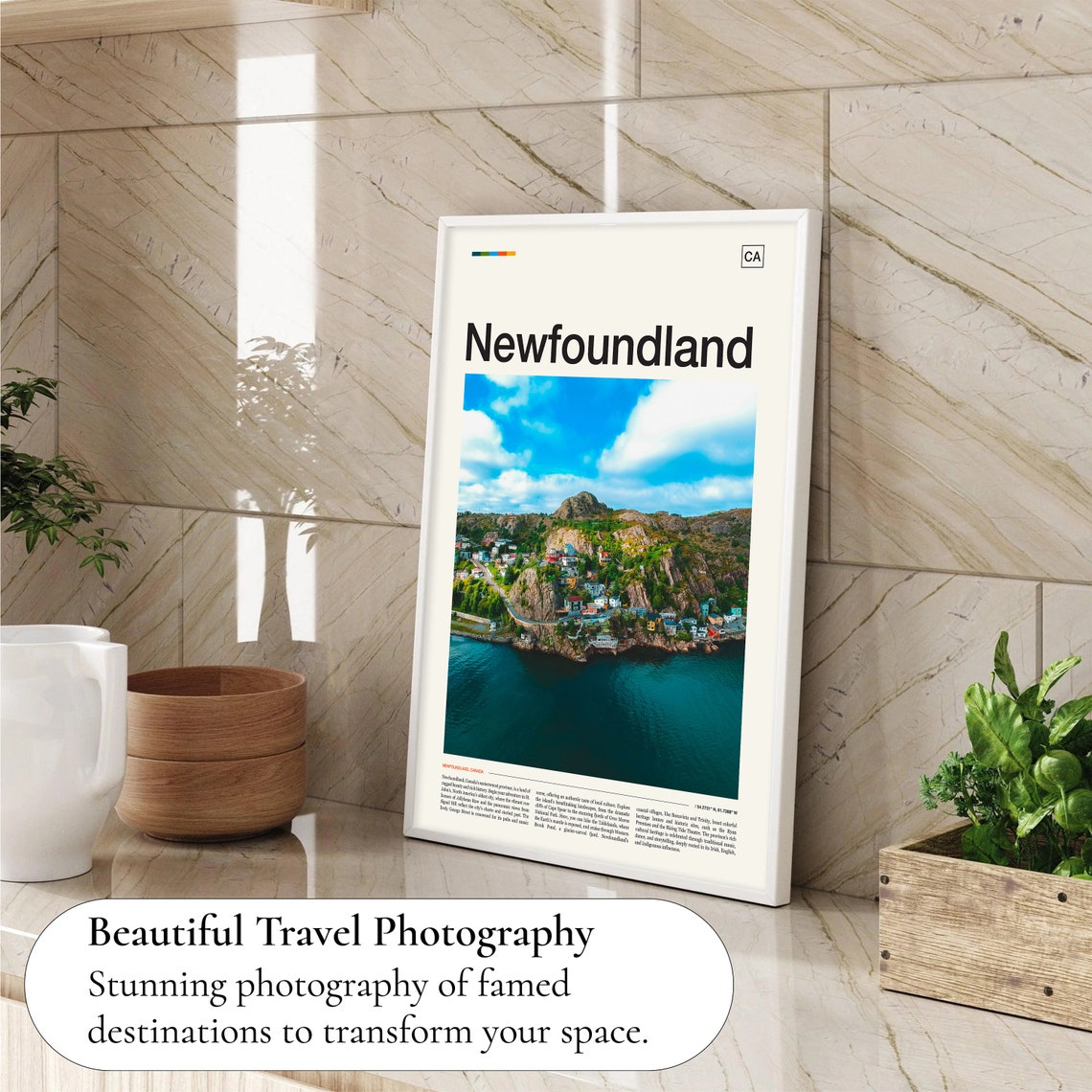 Newfoundland Canada Rugged Rocky Coastal Town Scenic Travel Poster - Image 4