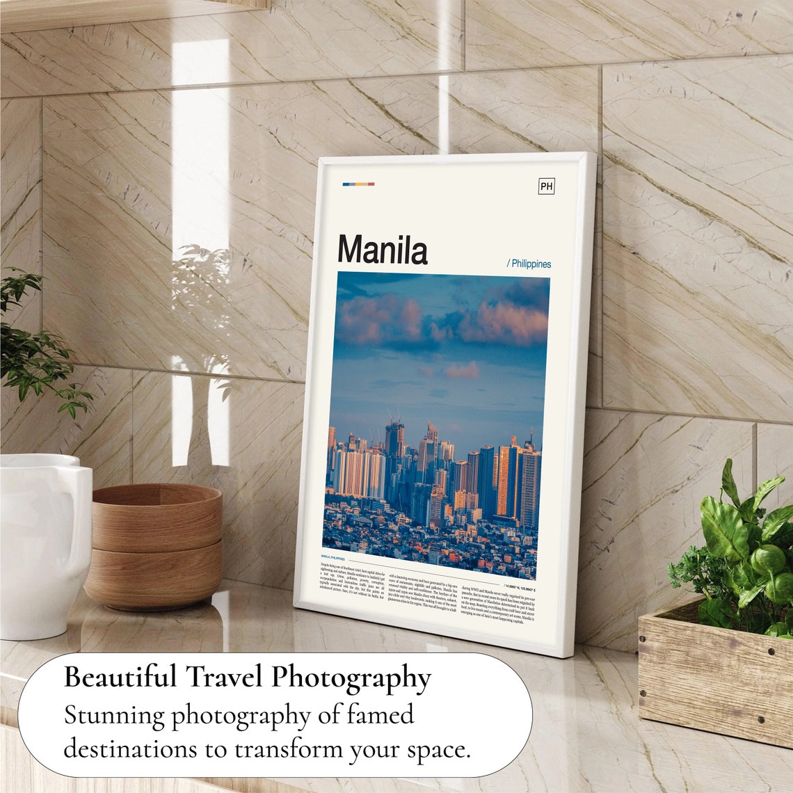 Manila Philippines City Skyline Dusk Urban Skyline Travel Poster - Image 4