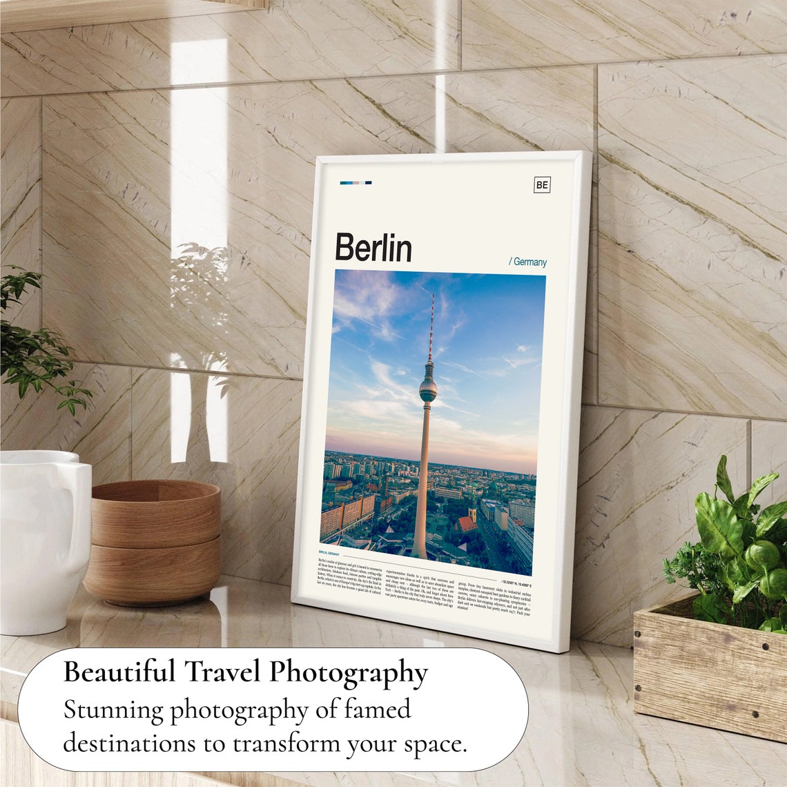 Berlin TV Tower Alexanderplatz City Panorama Germany Travel Poster - Image 4