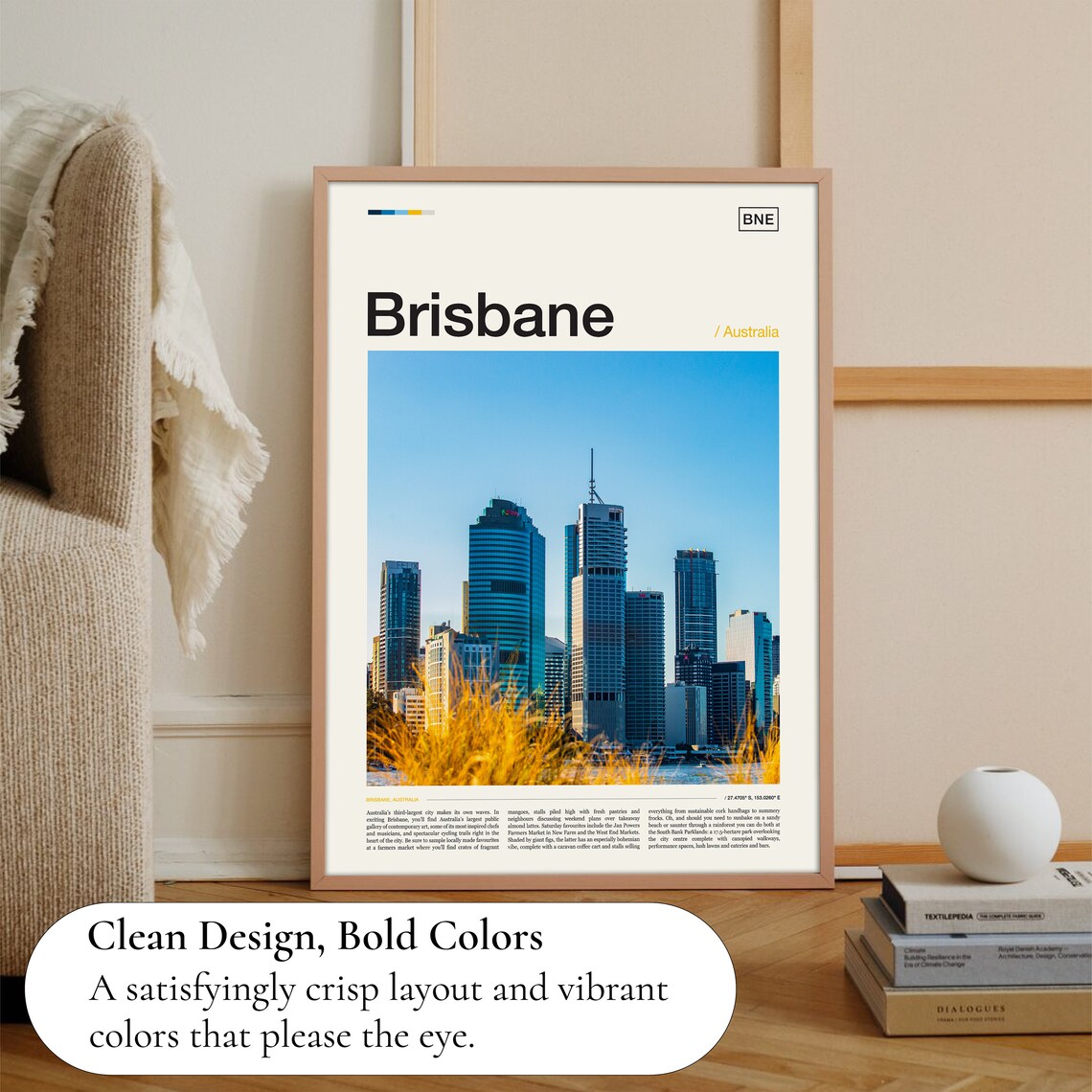 Brisbane Australia City Skyline Photography Editorial Travel Poster - Image 3