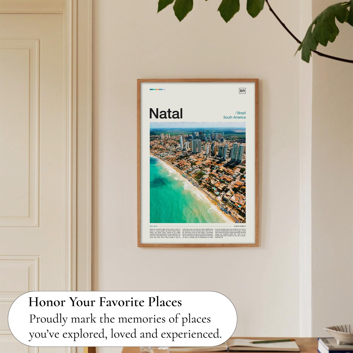 Natal Brazil South America Aerial Beach City View Travel Poster - Image 5
