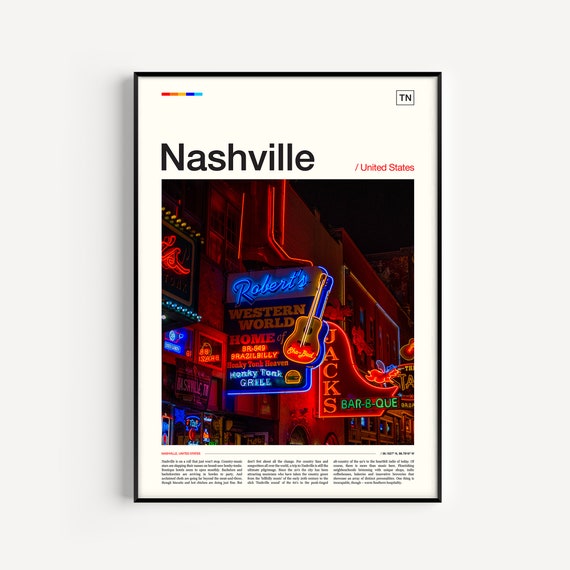 Nashville Travel Poster, Tennessee Wall Art