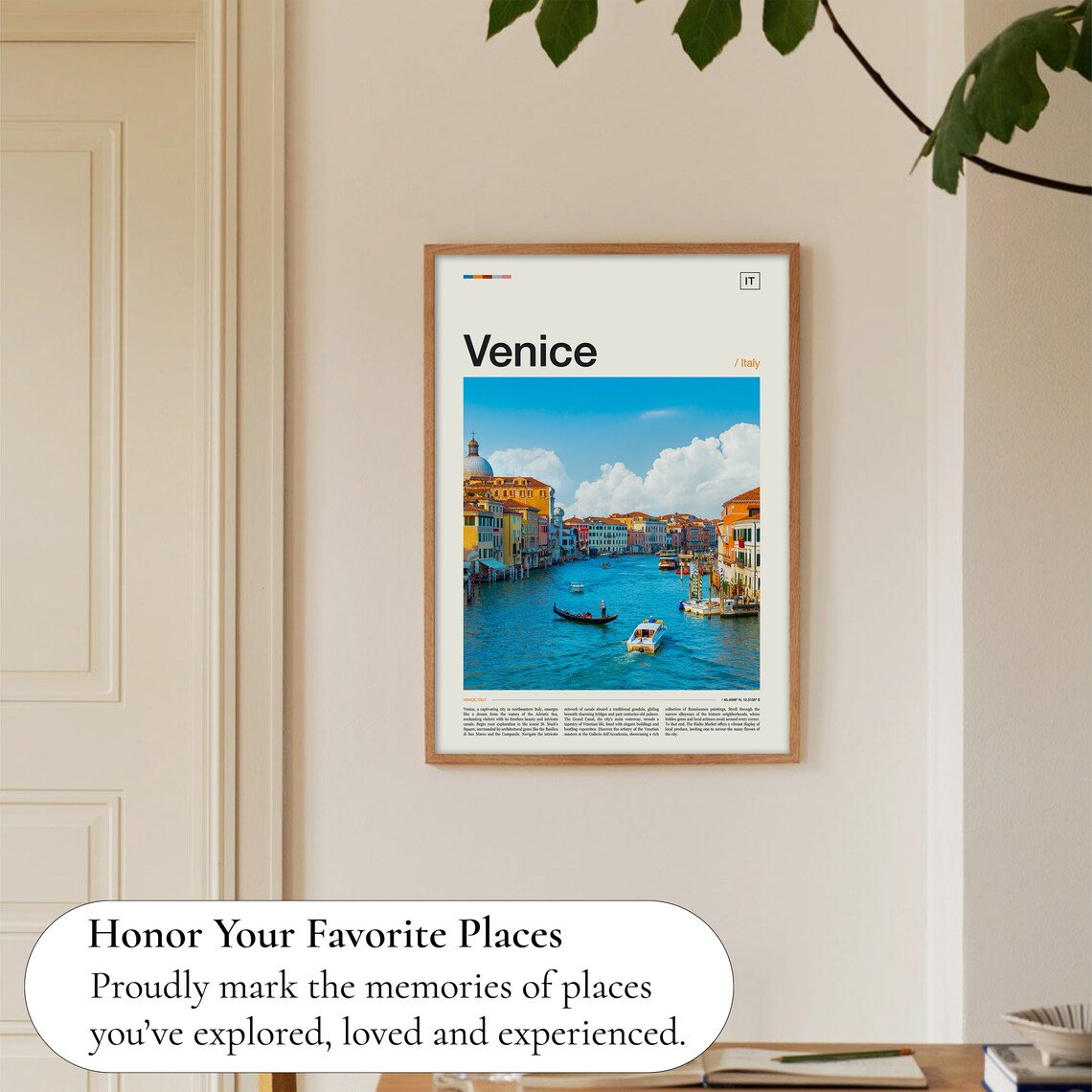 Venice Grand Canal Gondolas Italy Colorful Waterfront Photo Poster - Image 5