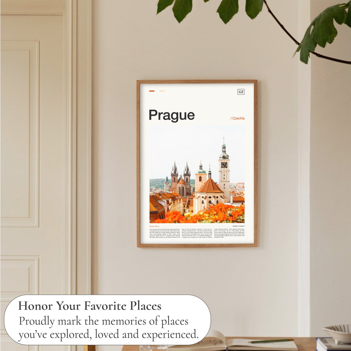 Prague Czechia Old Town Towers Spires Editorial Travel Poster - Image 5