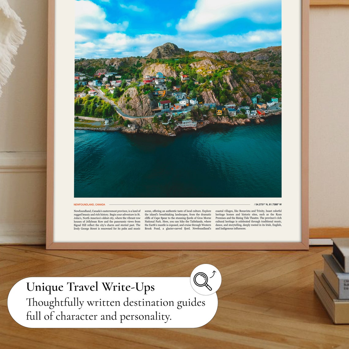 Newfoundland Canada Rugged Rocky Coastal Town Scenic Travel Poster - Image 2