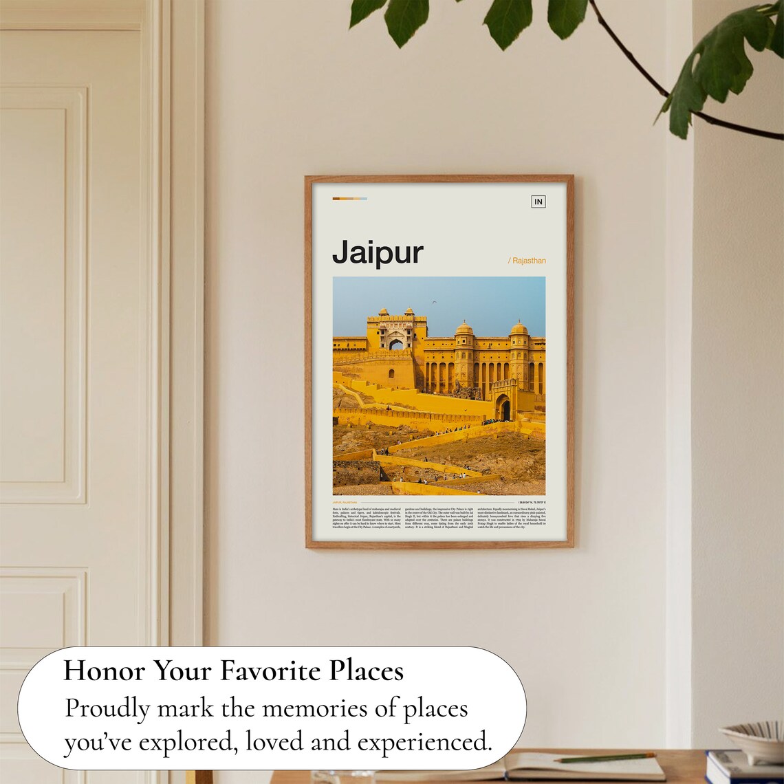 Jaipur Amber Fort Golden Palace Rajasthan India Landmark Poster - Image 5