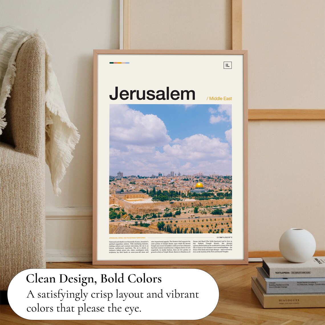 Jerusalem Old City Panorama Dome of the Rock Middle East Photo Poster - Image 3