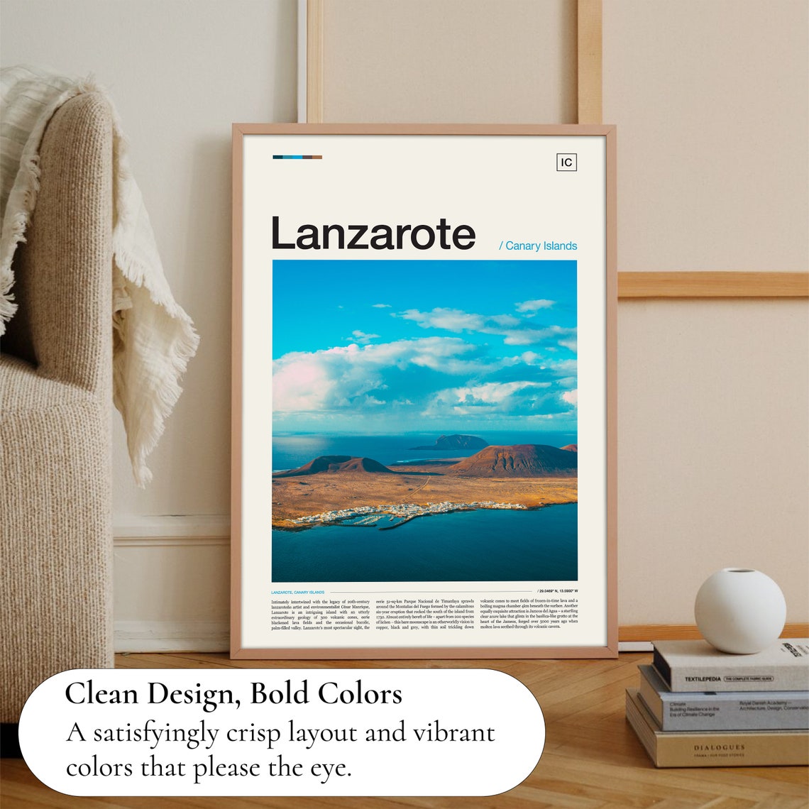 Lanzarote Volcanic Landscape Canary Islands Lava Fields Photo Poster - Image 3