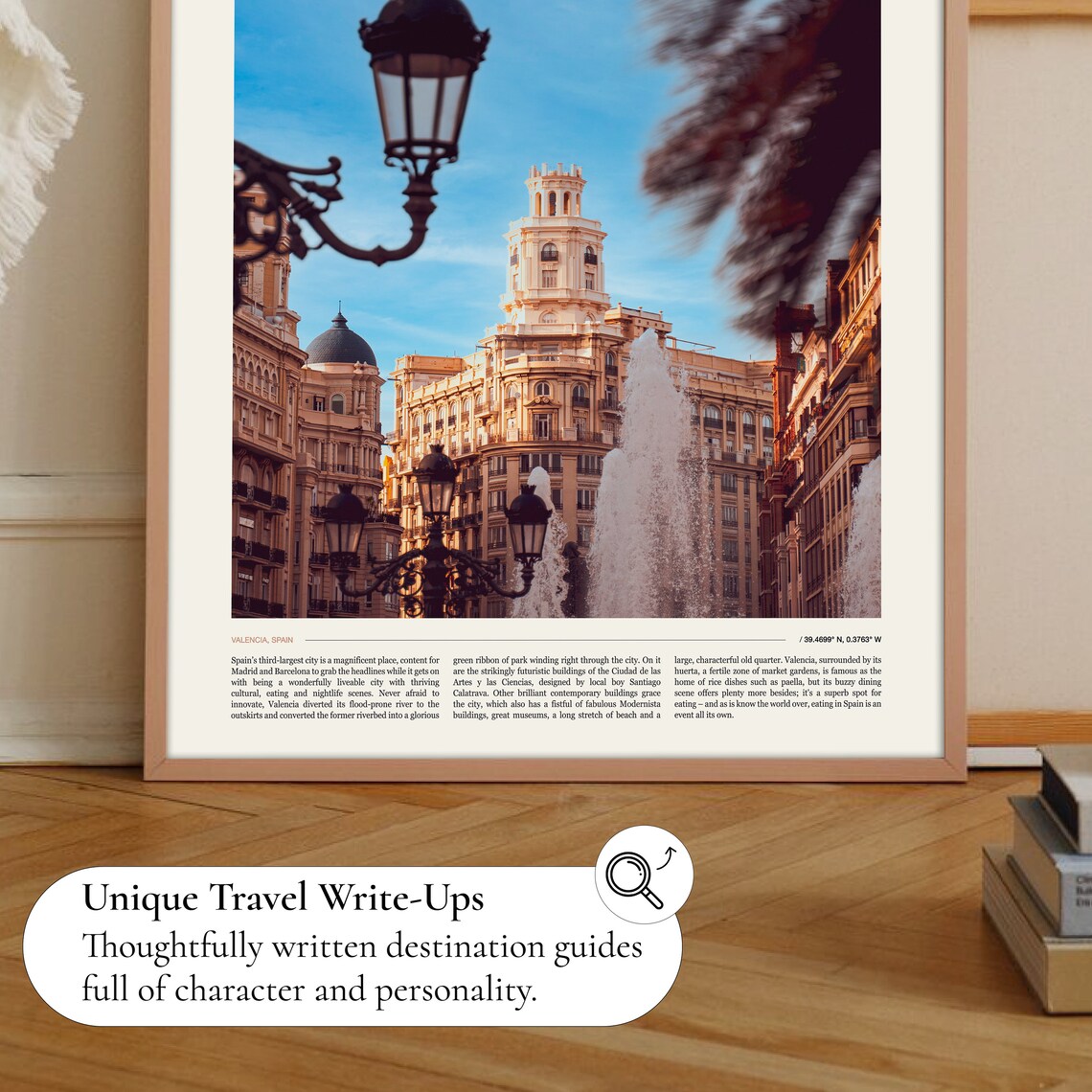 Valencia Historic Square Lamppost Spain Old Town Street Photo Poster - Image 2