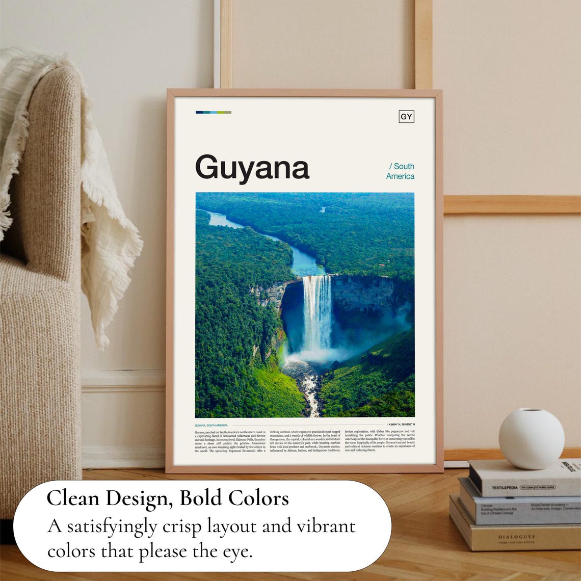 Guyana South America Kaieteur Falls Rainforest Travel Poster - Image 3