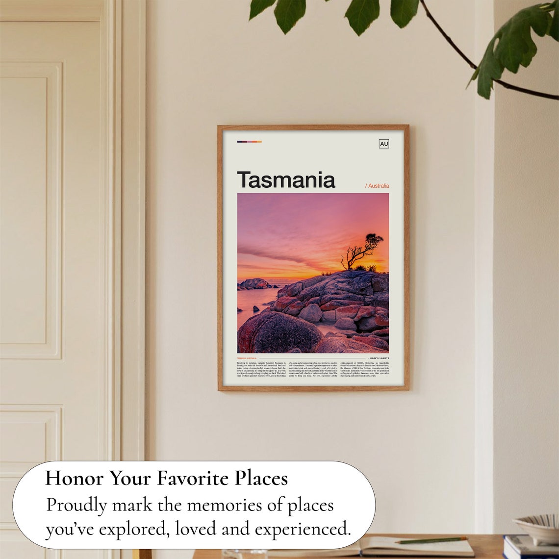 Tasmania Rocky Shoreline Sunset Australia Island Landscape Poster - Image 5