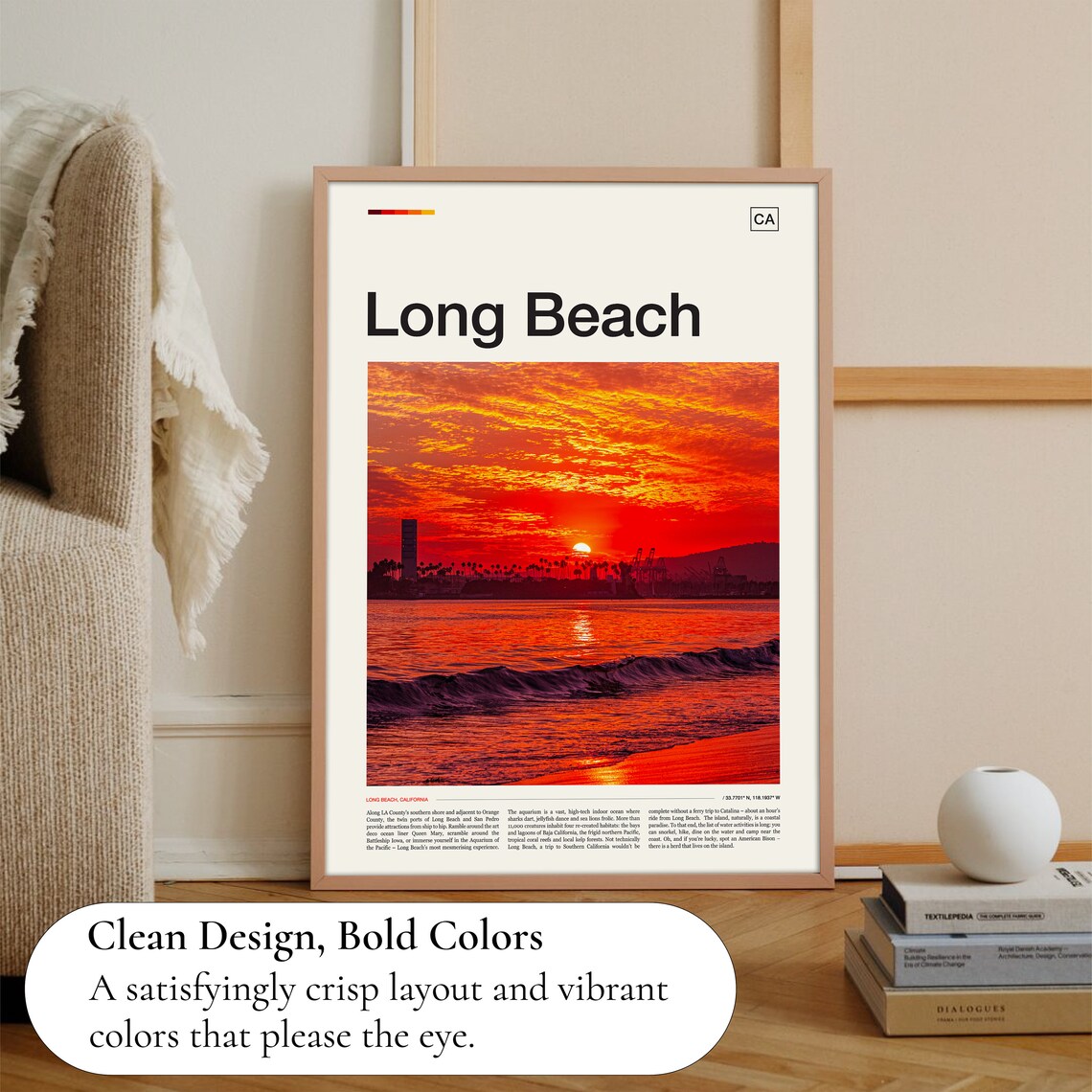Long Beach California Travel Poster, USA Wall Art - Image 3
