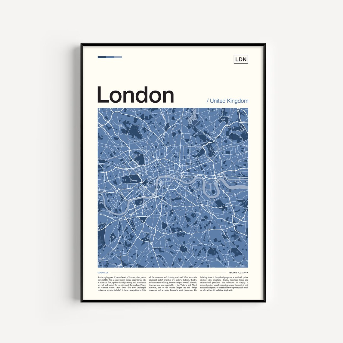 London Map Print, Travel Poster for Home Decor