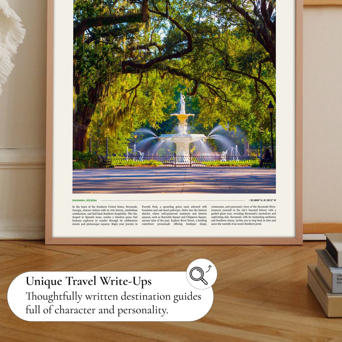 Savannah Georgia Forsyth Park Fountain Moss Draped Oaks Poster - Image 2