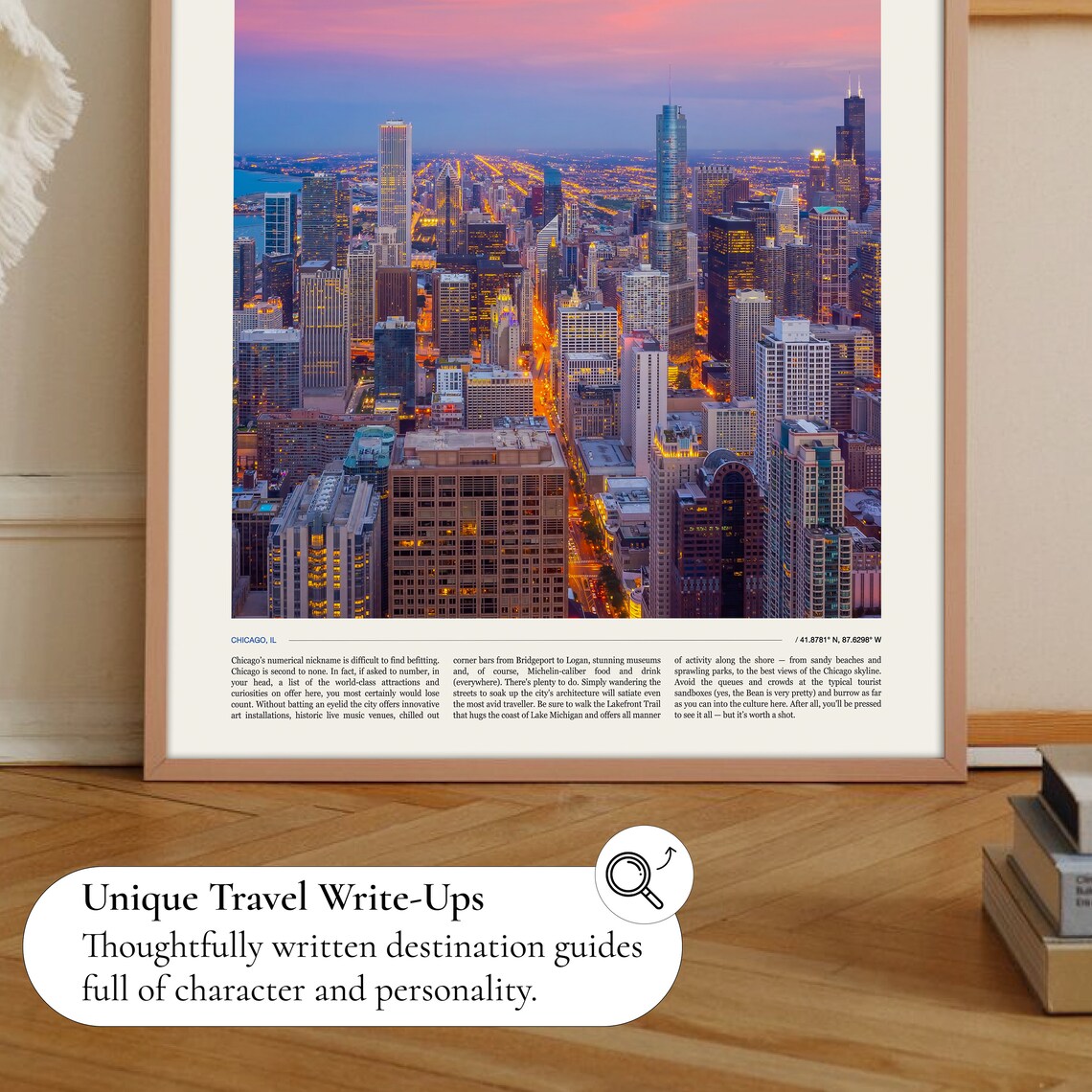 Chicago Skyline Travel Poster, Chicago Illinois - Image 2