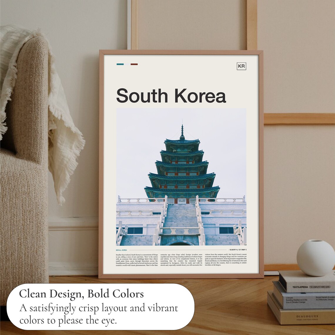 South Korea Seoul Palace Five Story Pagoda Editorial Travel Poster - Image 3
