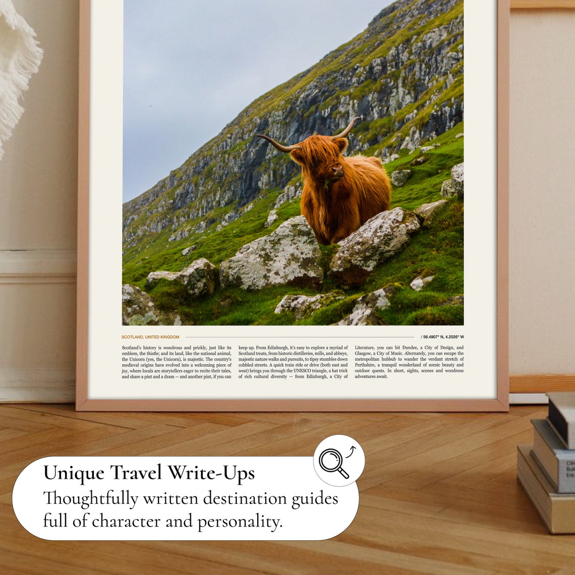 Scotland Highland Cow Rocky Hillside Scottish Landscape Poster - Image 2