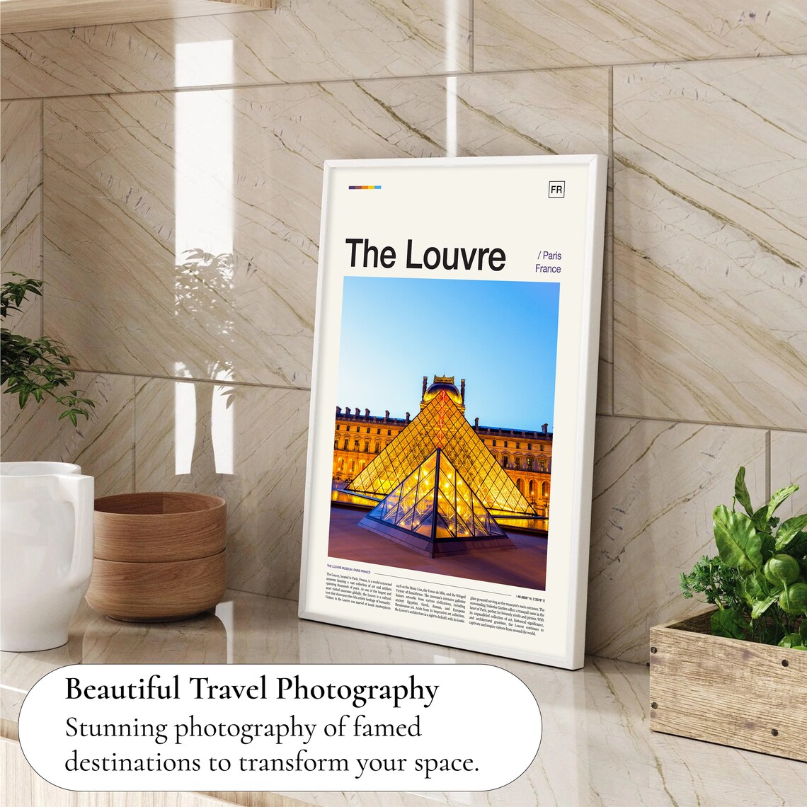 The Louvre Paris France Glass Pyramid Dusk Museum Photo Poster - Image 4