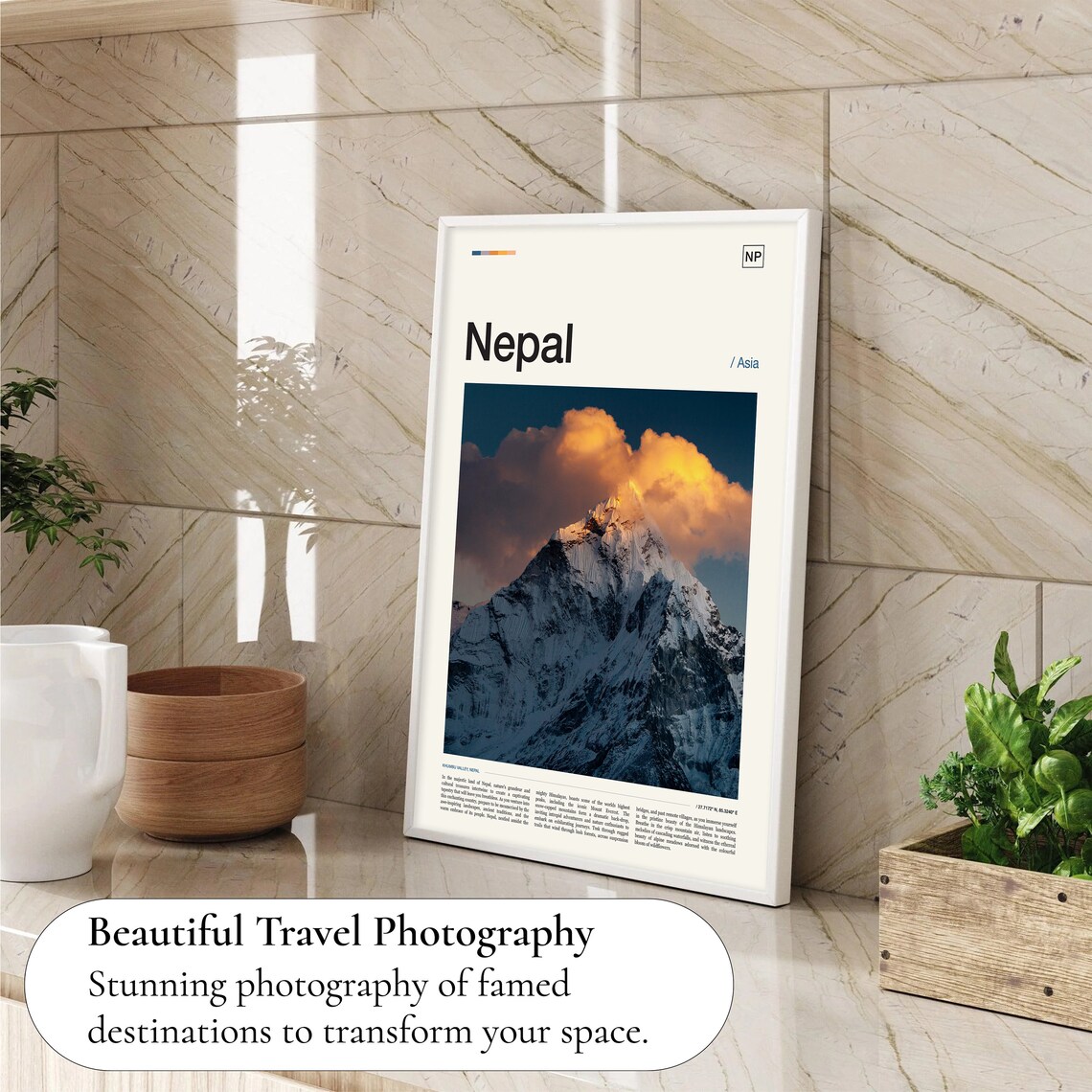 Nepal Khumbu Valley Himalayan Peak Sunset Asia Mountain Photo Poster - Image 4