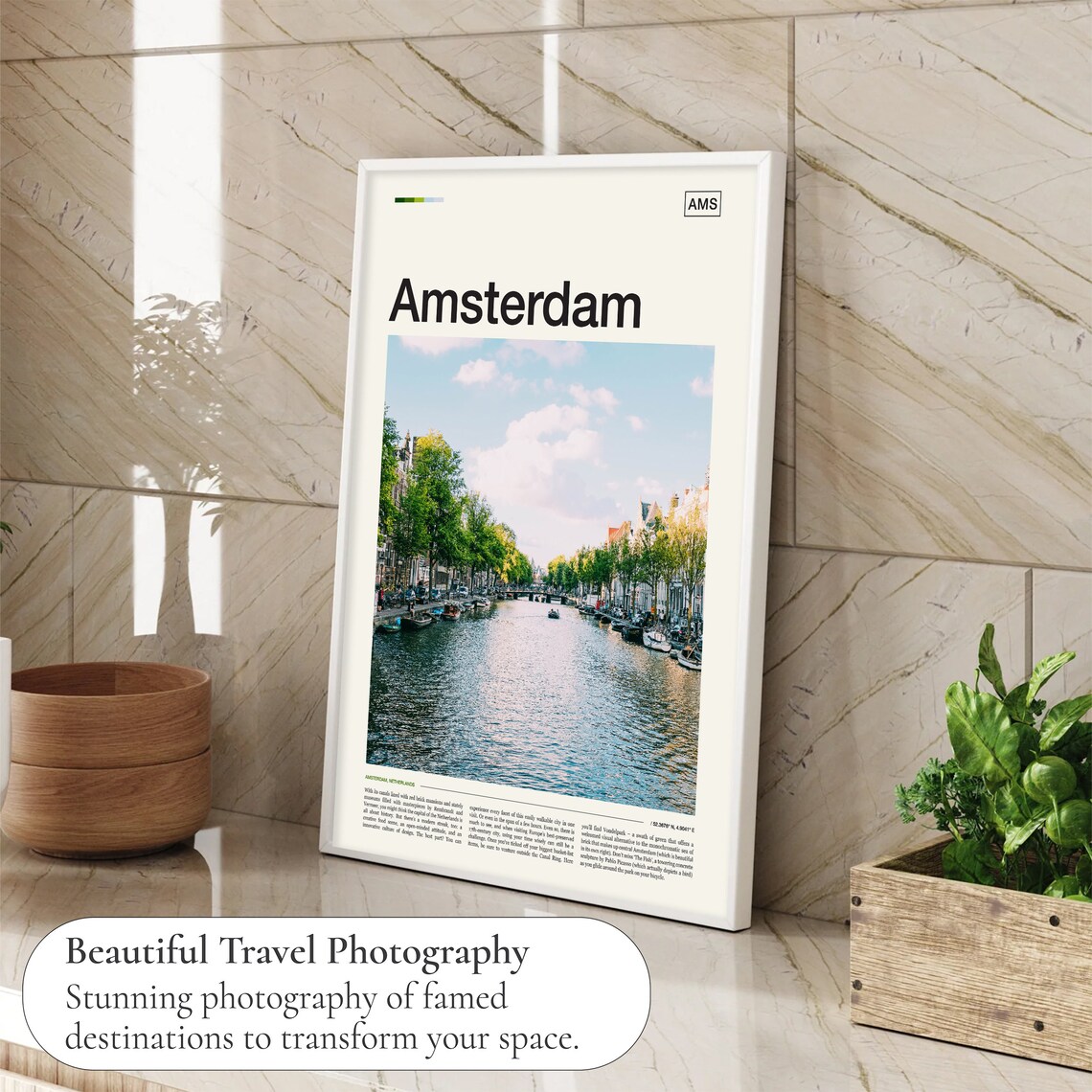 Amsterdam Travel Poster, Netherlands Place Art Print - Image 4