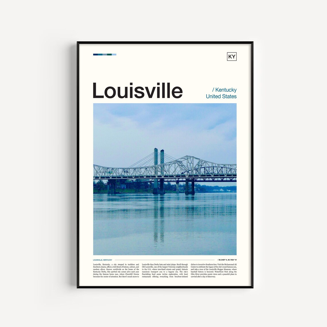 Louisville Kentucky Steel Bridge Over The Ohio River Travel Poster