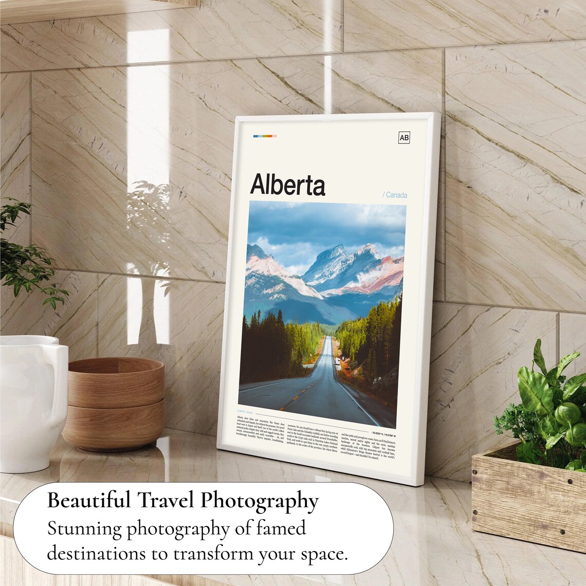 Alberta Travel Poster, Canada Landscape Art Print - Image 4