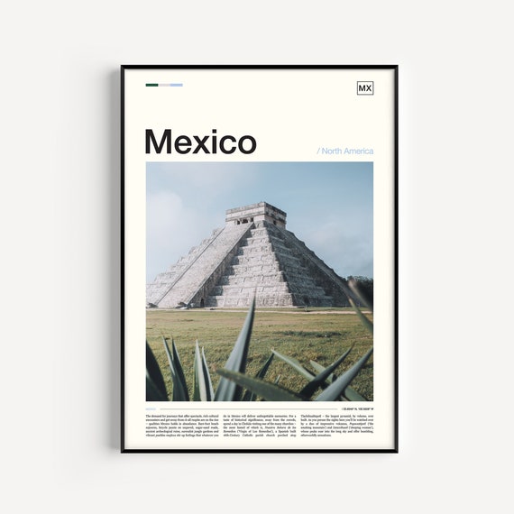 Mexico Travel Poster, Mexican Art Wall Print
