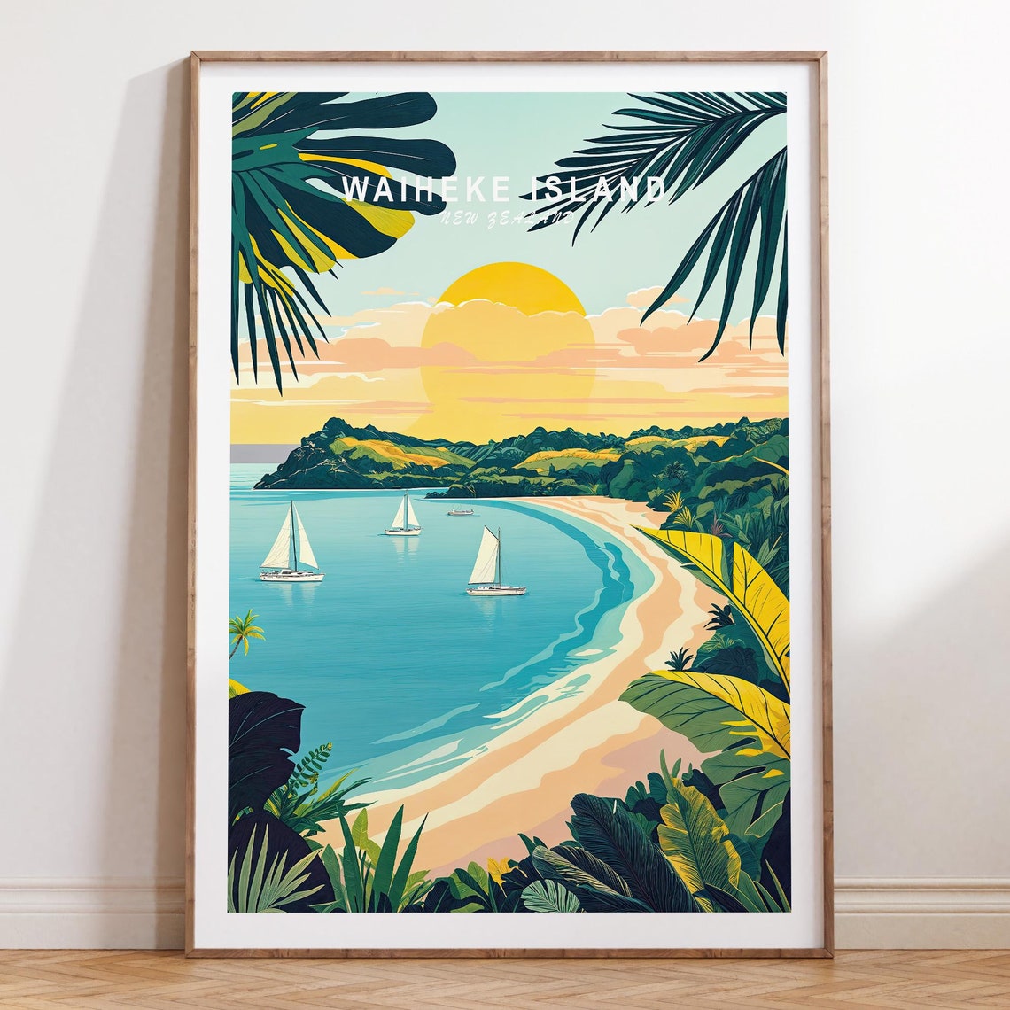 Waiheke Island New Zealand Poster Waiheke Island Travel Wall Art New Zealand Print City Personalised Gifts Wedding Gifts