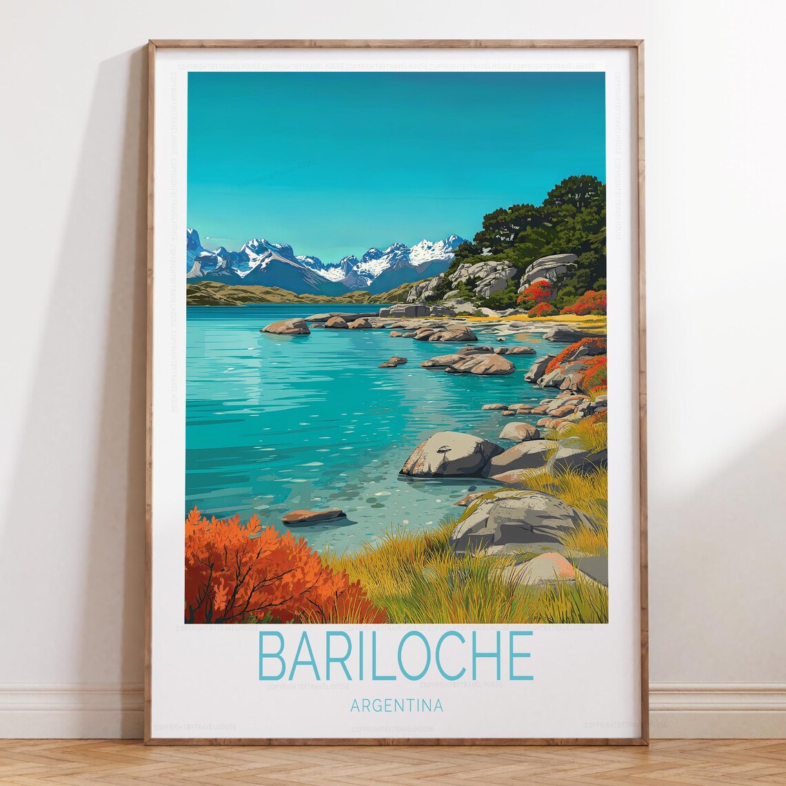 Bariloche Argentina Travel Print Wall Art House Warming Gifts Wedding