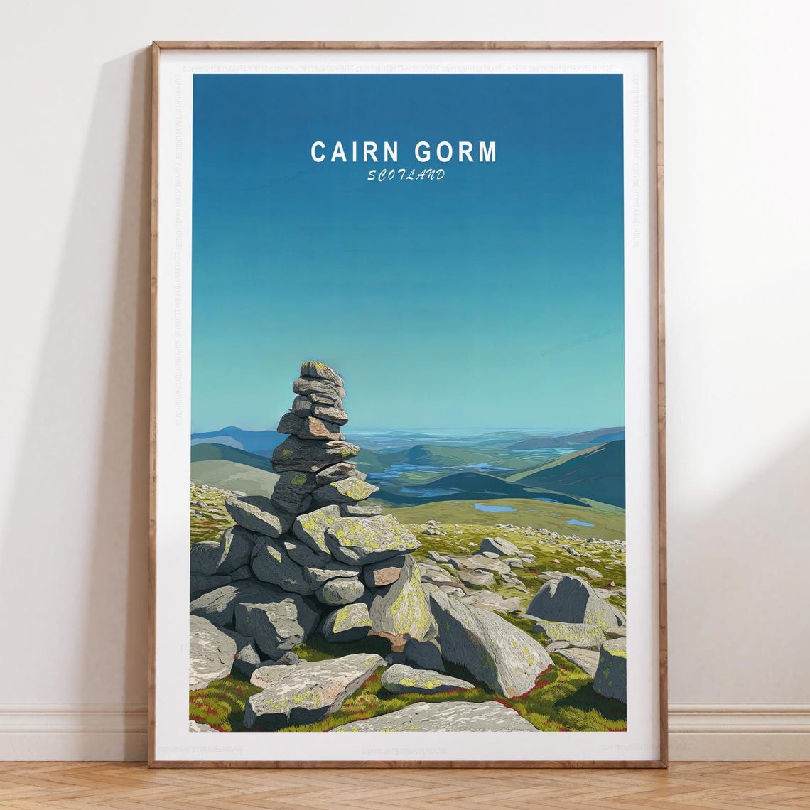 Cairn Gorm Scotland Summit Cairn Panoramic Highlands Travel Poster