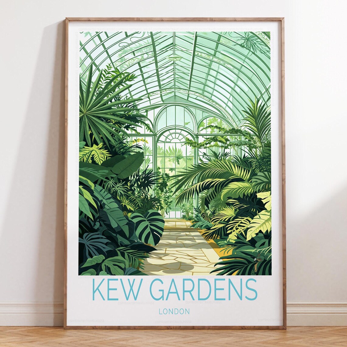 Kew Gardens London Tropical Glasshouse Conservatory Botanical Poster