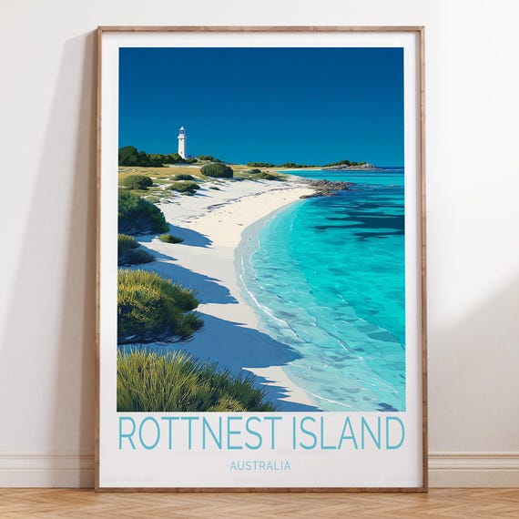 Rottnest Island Australia Travel Print Poster Wall Art Home Decor Wedding Gifts