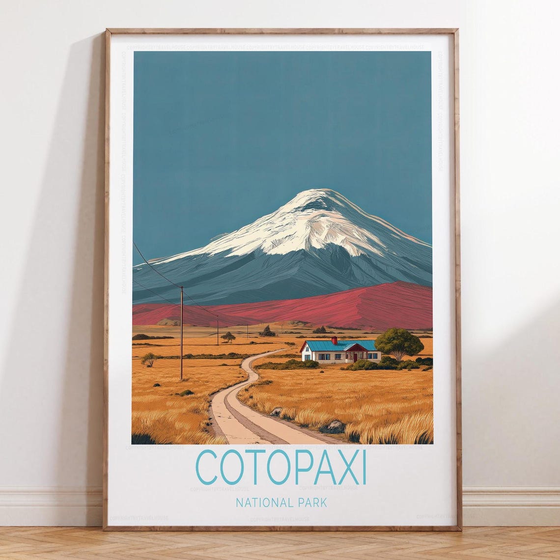 Cotopaxi National Park Volcano Red Hills Dirt Road Travel Poster