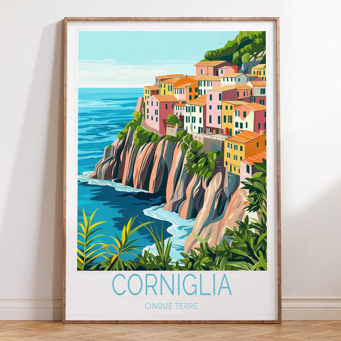 Corniglia Cinque Terre Cliffside Village Italy Travel Poster