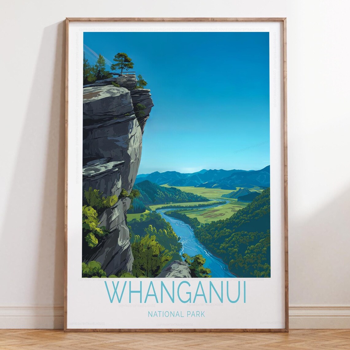 Whanganui National Park Cliff Edge Valley River View Art Poster