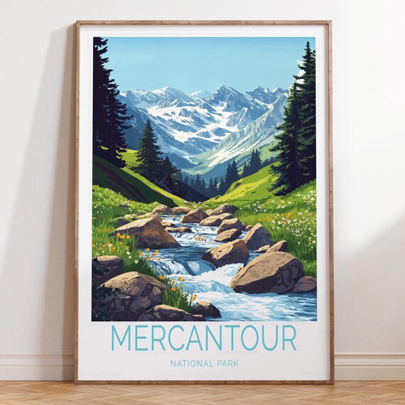 Mercantour National Park Alpine Stream Wildflower Travel Poster