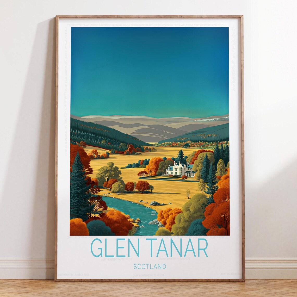 Glen Tanar Scotland Estate Autumn Landscape Travel Art Poster
