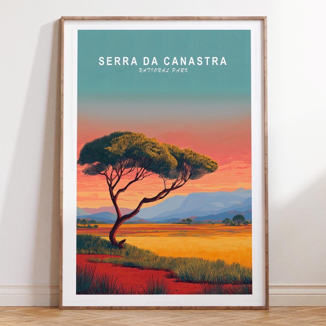 Serra da Canastra National Park Acacia Tree Sunset Landscape Poster