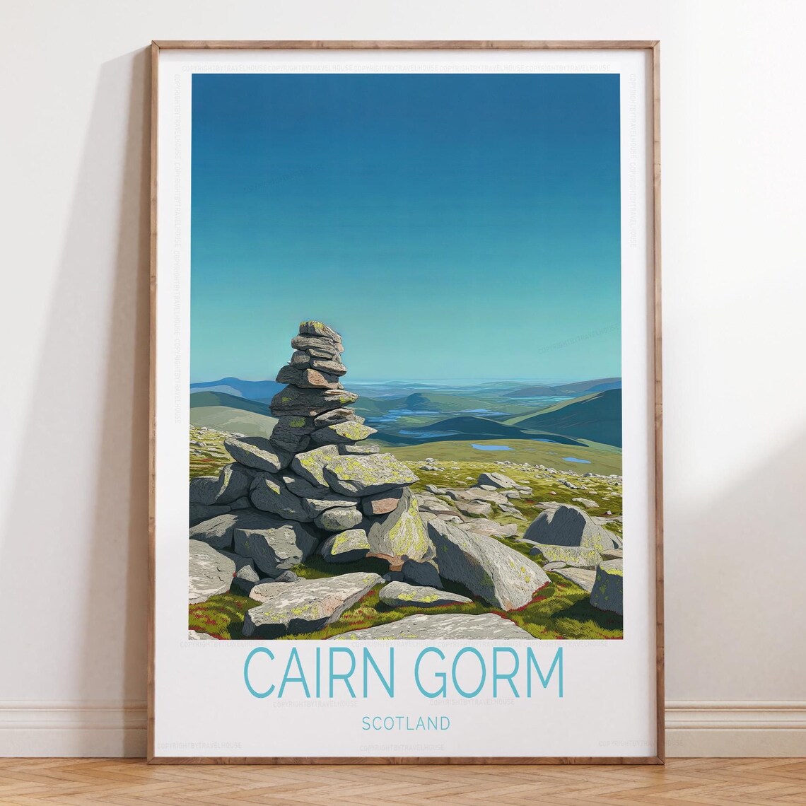 Cairn Gorm Scotland Mountain Summit Cairn Highland Travel Poster