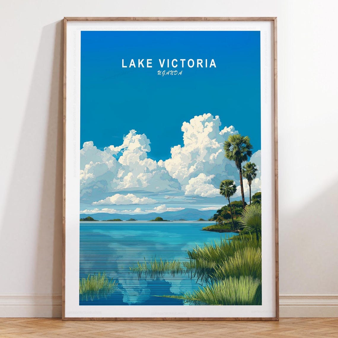 Lake Victoria Uganda Cloud Sky Tranquil Shoreline Travel Poster