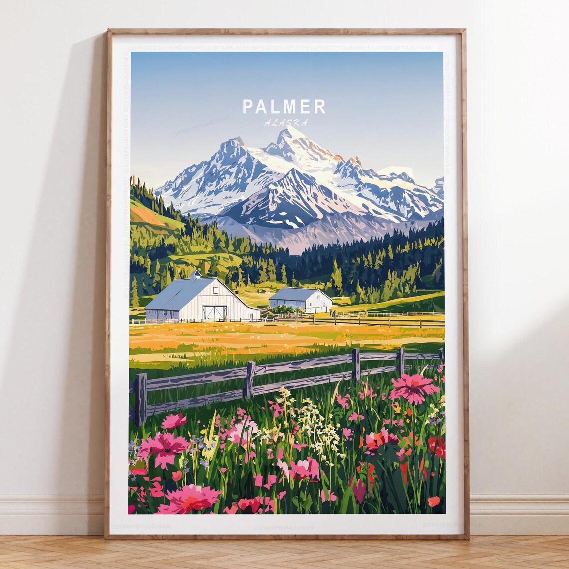 Palmer Alaska Minimalist Cityscape Travel Poster