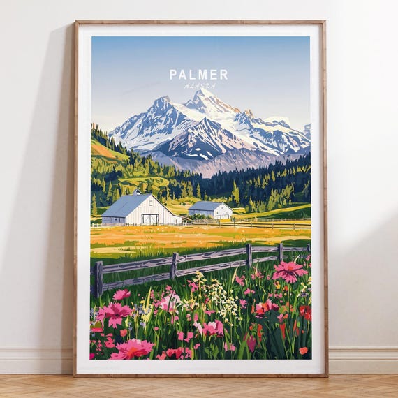 Palmer Alaska Minimalist Cityscape Travel Poster